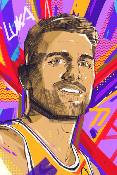 Luka Doncic - LA Times - Editorial illustration character doncic editorial editorial illustration illustrated sport illustration illustrator legend los angeles lakers los angeles times luka doncic nba nba illustration nba star people portrait portrait illustration procreate slovenia superstar