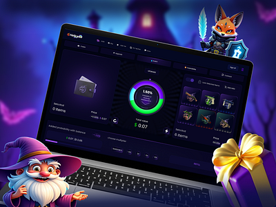 Fantasy-Themed Gaming Dashboard UI casino website enchanted dashboard gambling dashboard game dashboard gaming web app gaming website loot box design online casino upgrade system