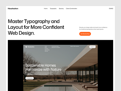 Hexahedron - Design Course Landing Page clean layout editorial layout minimal modern ui design ux design web design webdesign