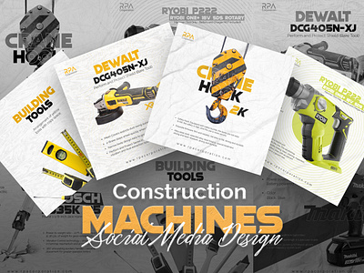 Construction Equipment Banner Design | Visumind Creative ads creative advertising banner banner design branding clean design construction construction banner construction graphics design design inspiration equipment equipment banner graphic design inspiration minimal design social media design visumind visumind creative
