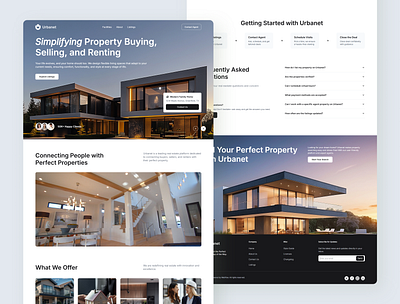 Urbanet Homepage – Real Estate Website UI Figma architecture digital design homepage interior design modern home no code property real estate responsive ui design ui inspiration ui showcase ui trends uiux ux design web design web designer webflow