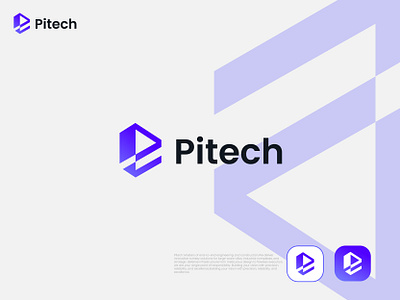Pitech Logo Design, Technology Logo Design ai machine learning logo app development logo blockchain company logo cryptocurrency branding data flow symbol digital agency logo fintech logo design futuristic logo design geometric tech logo it firm branding minimalist tech logo modern tech logo network connection logo saas logo software company logo startup logo design tech logo design