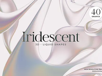 Iridescent 3D Liquid Shapes 3d elements background branding graphic design isolated motion graphics objects presentation resources ui web