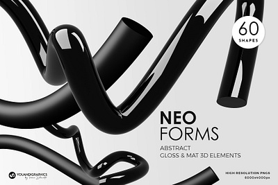 Neo Forms Abstract 3D Elements 3d background branding elements futuristic motion graphics objects render ui web