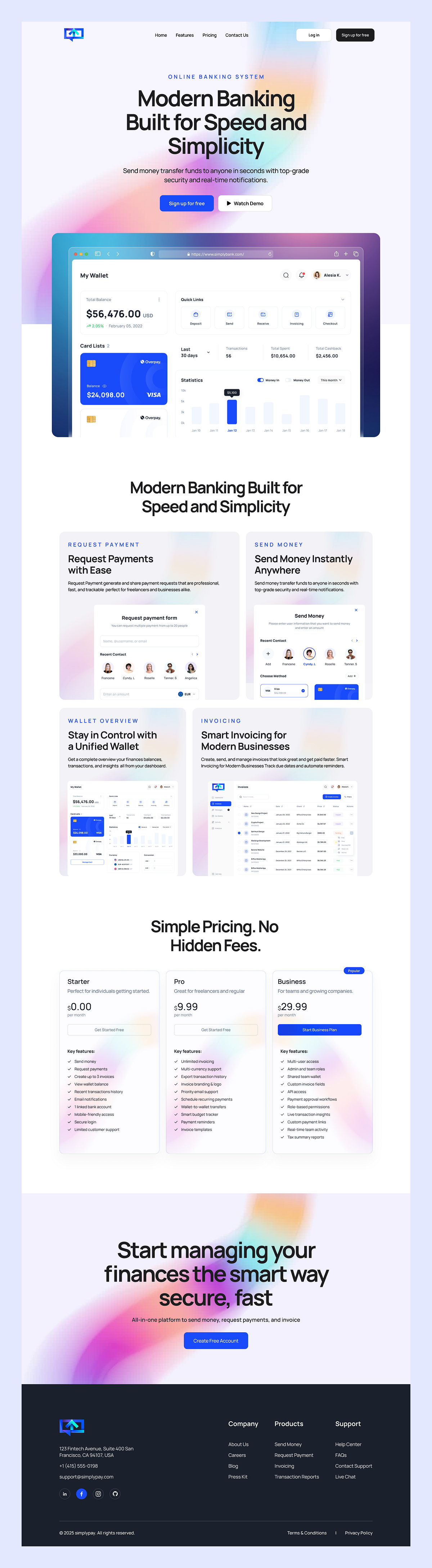 Fintech Banking Website UI β Modern, Fast & Secure Online Bank Image 1