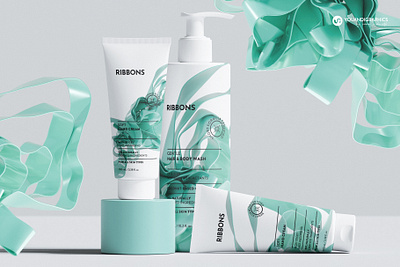 Packaging Design - Ribbons 3d brand branding cosmetics dimensional graphic design illustration luxury objects packaging presentation