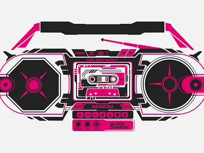 Futurism BoomBox 80s 90s aesthetics boombox cassette player futurism music retro