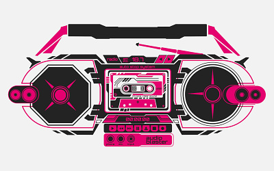 Futurism BoomBox 80s 90s aesthetics boombox cassette player futurism music retro