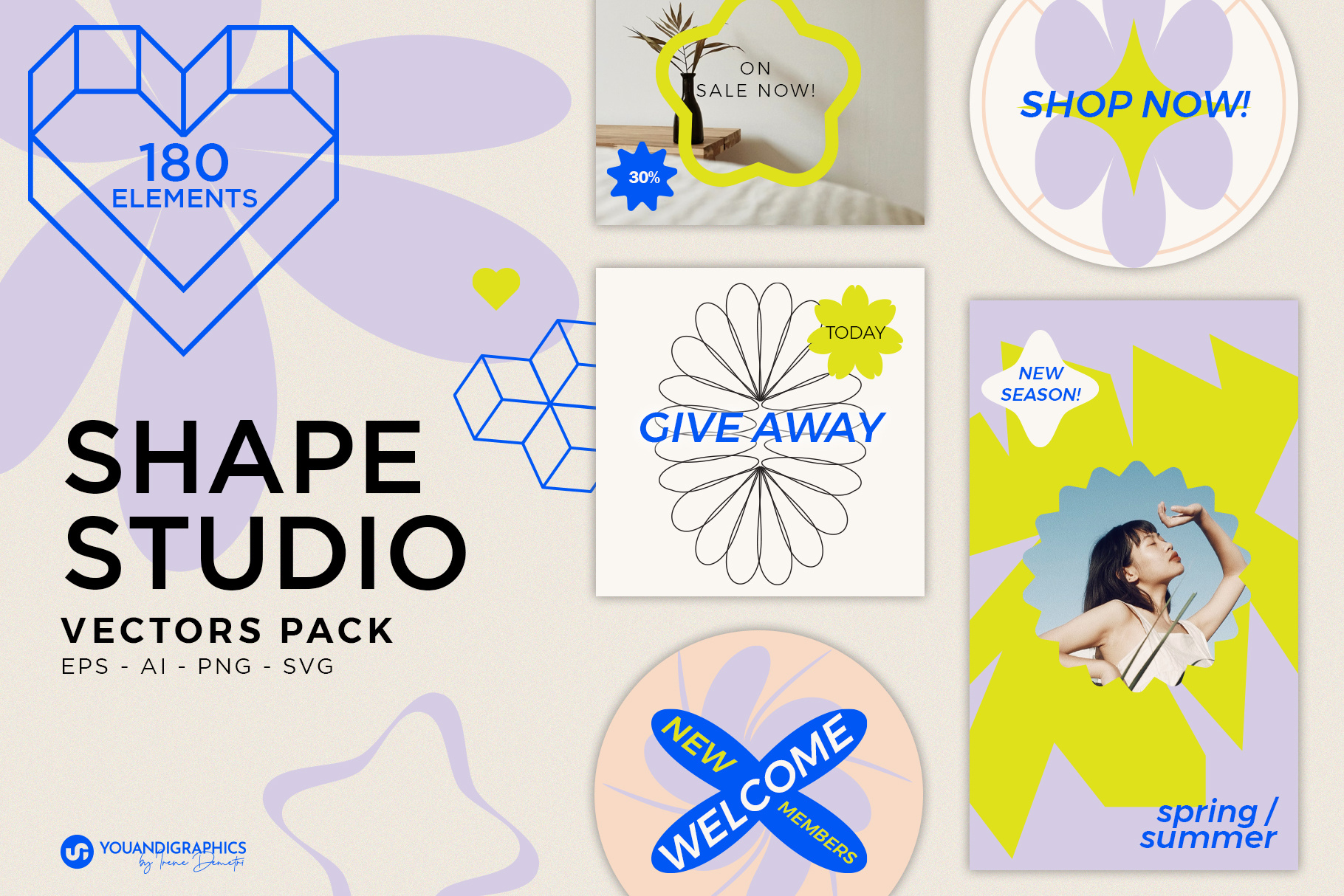 Shape Studio - Vectors Pack branding designer graphic design hand crafted hand drawn illustration illustrations packaging shapes social media strawberry vectors