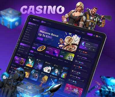 Casino Website Design bet casino casino ui design gambling game illustration landingpage ui website