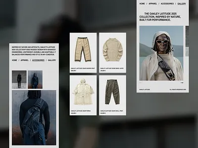 Oakley Latitude pt.4 art direction design e commerce minimal shop typography ui visual design web website