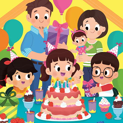 🎂🎈 birthday books cute illustration illustrator kids korean party toddler vibrant