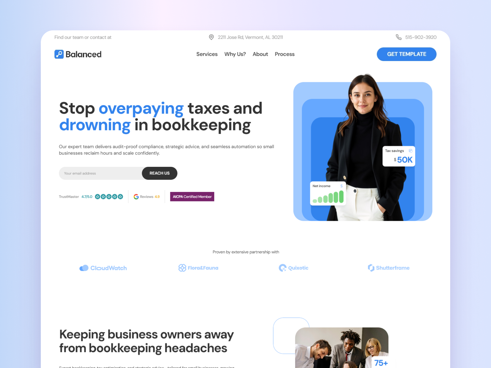 Example of Quick Landing Page Design