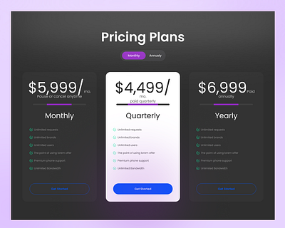 Pricing UI Design aas pricing pricing pricing page pricing plan pricing ui subscription subscription plan