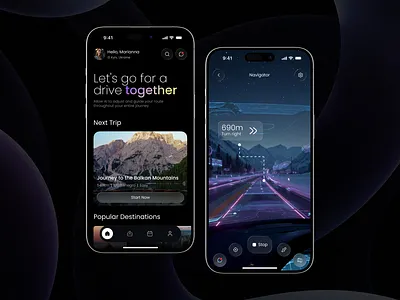 ⬆️Smart Route Guidance UI travel assistance
