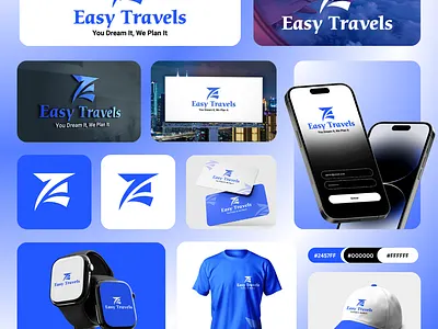 Easy Travels - Modern Travel Agency Branding Design brand brand identity branding branding design graphic design identity design logo logo design modern logo motion graphics professional logo travel agency logo travel logo