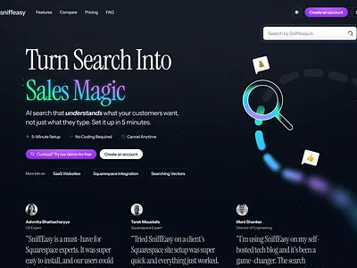 Sniffeasy Landing Page Redesign - https://www.sniffeasy.io/ clean design ui user center design user experience design