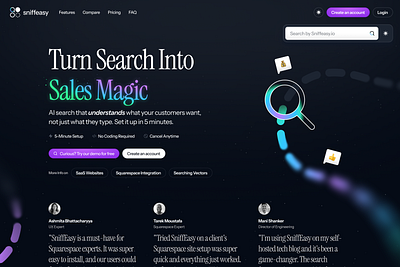 Sniffeasy Landing Page Redesign - https://www.sniffeasy.io/ clean design ui user center design user experience design