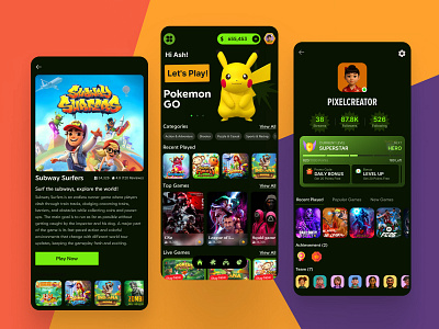 Step into the ultimate Gameverse UI 🎮✨ arcade game game app game dark mode game fun game ui game vip profile gamer profile gaming idealink multiplayer games level up game mobile game design play game players season progress trading app vip level game