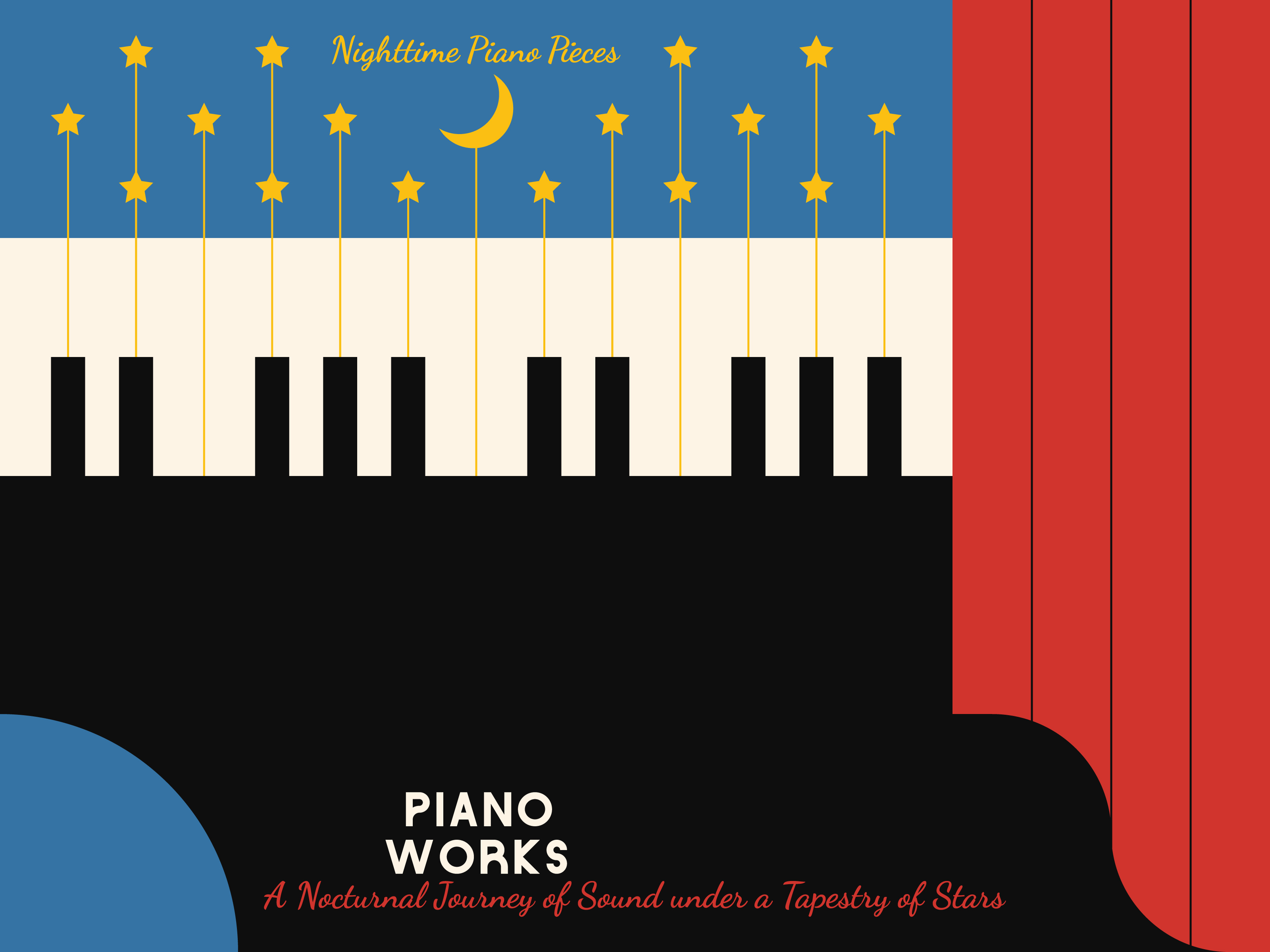 Nighttime Piano Music art direction artist branding creative direction digital artwork editorial flat vector artwork graphic design layout logo minimalist music music album music cover music poster piano typeface ui vector illustration visual design