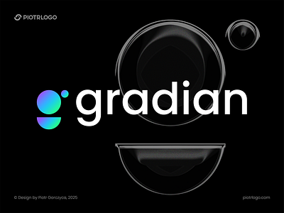 gradian/Logo design brand branding design idea illustration logo mark negative typography ui