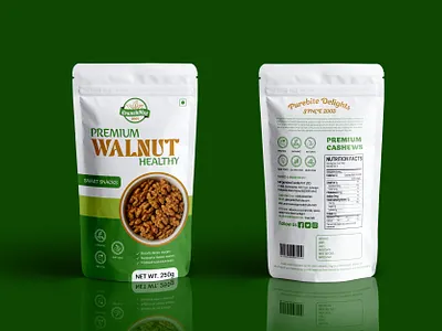 Nuts Pouch Packaging Design branding graphic design logo walnut pouch design