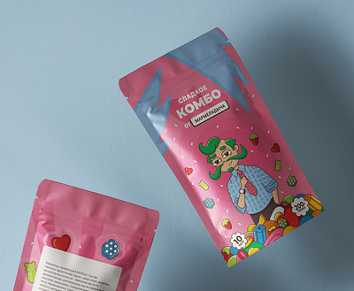 St Valentine's Day Packaging Redesign for a Gummy Candy Brand adobe illustrator branding cartoon character design design graphic design gummies gummy candy illustration love packaging pink redesign stand up pouch valentines day vector