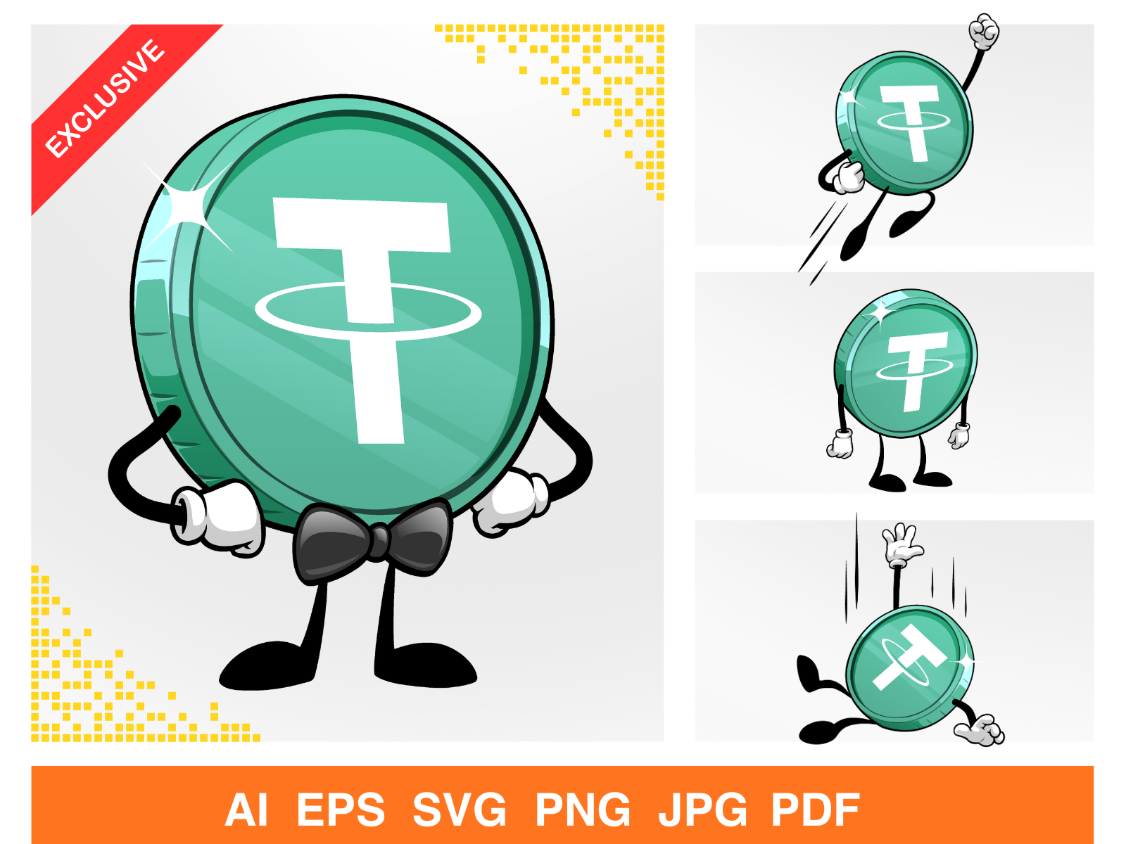 Tether Crypto Sticker Package by ICARTOONALL 🖌 on Dribbble