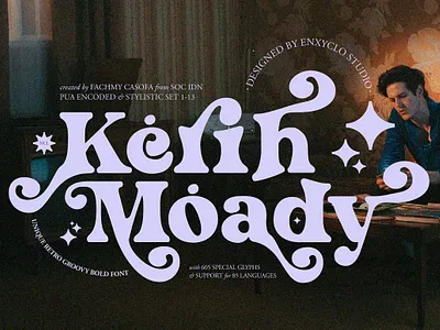 NCL Kerih Moady - Retro Groovy Font bold branding font cricut font design display display font farmhouse font font graffiti modern font procreate font retro silhouette font vintage