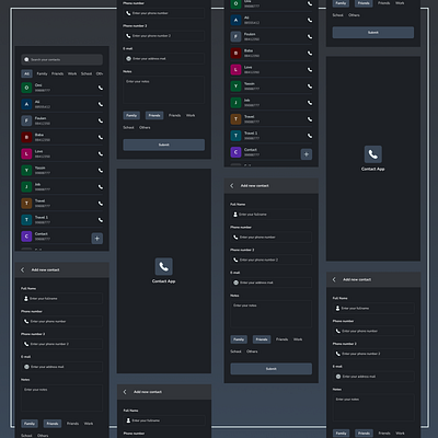 Design Contact App figma ui ux
