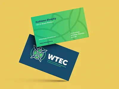 WTEC Business Card association branding business card canada centre entrepreneurship indigenous logo non profit turtle turtle island