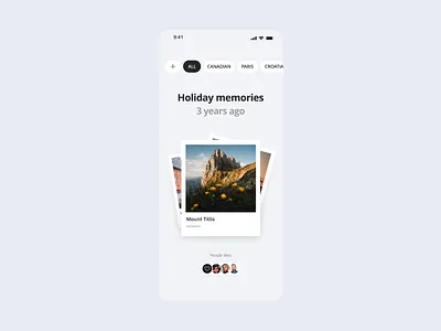 Photo Album App album animation app design interfacedesign mobile motiondesign photo ui ux uxmotion visualdesign