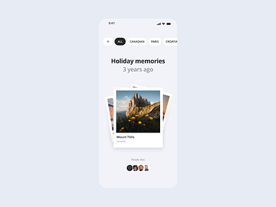 Photo Album App album animation app design interfacedesign mobile motiondesign photo ui ux uxmotion visualdesign