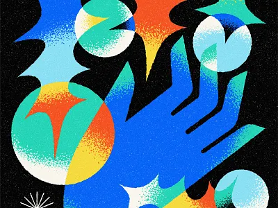Bontan - That's Right abstract blue branding design geometric hand human illustration minimal music red shapes texture vector yellow