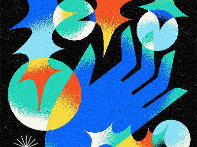 Bontan - That's Right abstract blue branding design geometric hand human illustration minimal music red shapes texture vector yellow