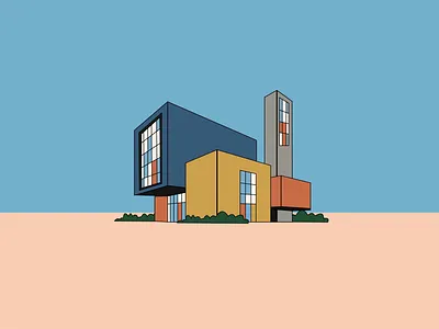 Duplex Building Bauhaus abstract art adobe illustrator bauhaus design graphic design illustration illustrator vector vector art