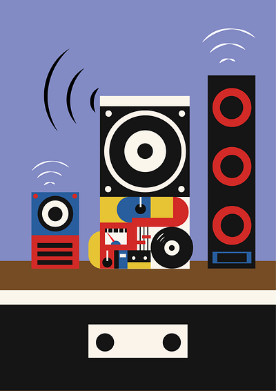 Sound system bauhaus abstract art adobe illustrator bauhaus art design graphic design illustration illustrator vector vector art