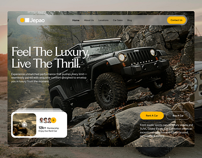 Jepao — Luxury Car Rental Website Design automotive branding carwebsite design figma graphic design illustration logo luxurycars modernwebsite rentacar ui uiux ux vehicle web design