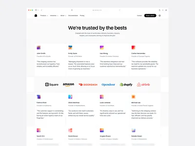 Testimonials Page app design client page landing testimonial ui design web web design website design