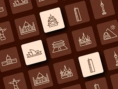 "City Guide" - Landmark Icons for Travel & Map Apps branding design figma icon iconset illustration landmark logo mapicons travelapp travelicons ui uicons web design