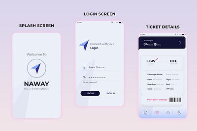 Airport Navigation App airport branding colour theory design graphic design iconography illustration login logo mobile app mock ups navigation route map typography ui ux vector wire frame