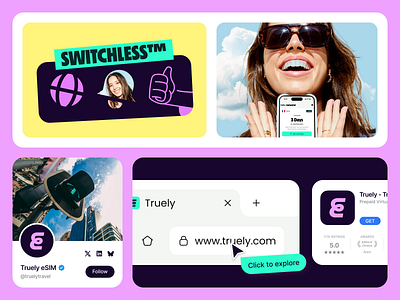 Brand Identity for eSIM branding esim travel tech ui visual identity