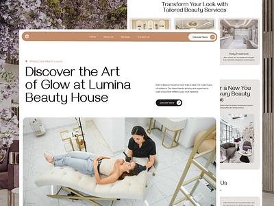 Beauty Salon Landing Page - Eterna 3d animation beauty saloon beautybrand beautywebsite branding design designinspiration figma graphic design illustration luxurydesign motion graphics salonwebsite softaesthetic spawebsite ui uiux ux web design