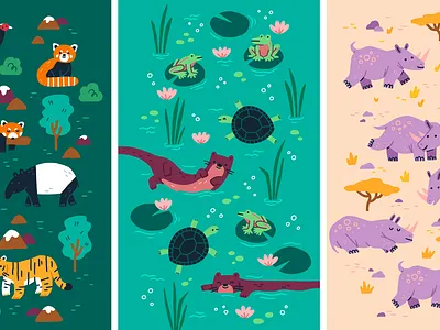 Rhinoshield × Taipei Zoo — Animal Illustrations animal illustration animals bear frog gorilla illustration leopard otter pangolin phone case design red panda rhino tapir tiger turtle zoo