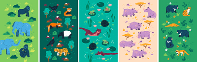 R animal illustration animals bear frog gorilla illustration leopard otter pangolin phone case design red panda rhino tapir tiger turtle zoo