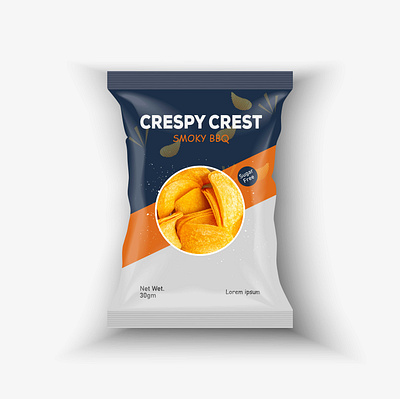 CRESPY CREST SMOKY BBQ PACKAGING branding graphic design logo motion graphics ui