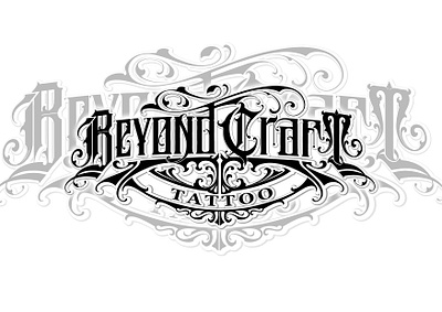 Blackletter Gothic Logo for BEYOND CRAFT TATTOO v3 blackletter custom logo gothic logo design logo maker tattoo tattoo logo