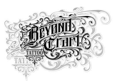 Blackletter Gothic Logo for BEYOND CRAFT TATTOO Final Draft custom logo logo logo design logo maker tattoo tattoo art tattoo logo