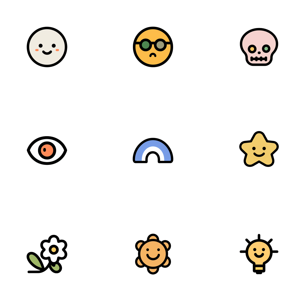 KAWAIICONS — Icon Pack Design cute design design system figma graphic design icon design icons illustration illustrator kawaii product design product designer ui ui design ui kit user interface vector illustration visual identity web elements
