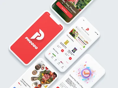 PHOODO — Grocery Delivery App UI/UX Design app design brand branding corporate identity delivery app figma food food app food delivery graphic design grocery app logo product design product designer ui user experience user interface ux ux design visual identity